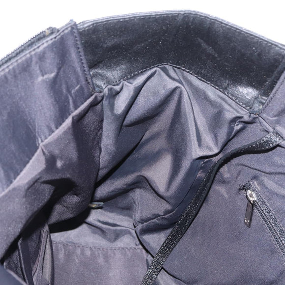 CHANEL Hand Bag Canvas Black Silver CC Auth ka1166