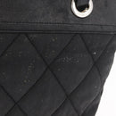CHANEL Hand Bag Canvas Black Silver CC Auth ka1166-3
