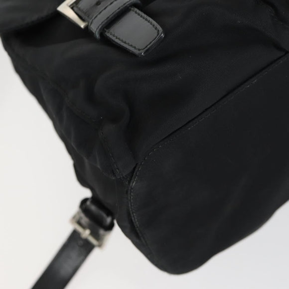 PRADA Backpack Nylon Black Silver Auth ka1167
