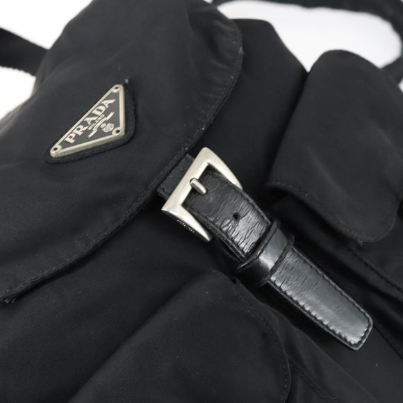 PRADA Backpack Nylon Black Silver Auth ka1167
