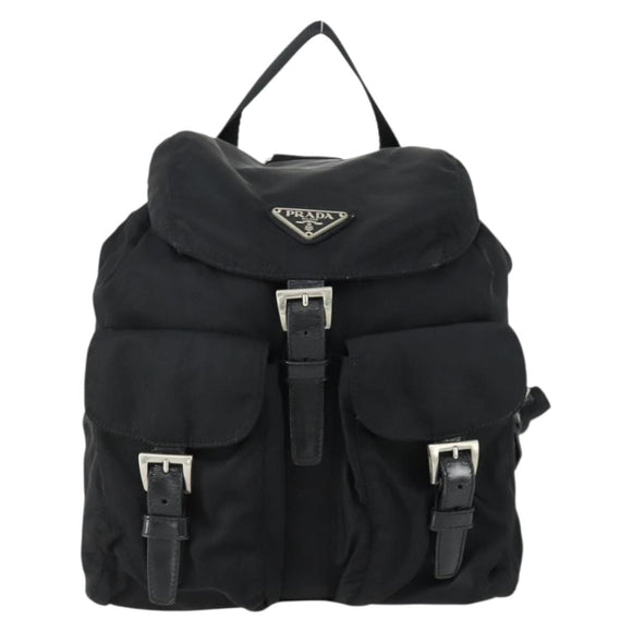 PRADA Backpack Nylon Black Silver Auth ka1167