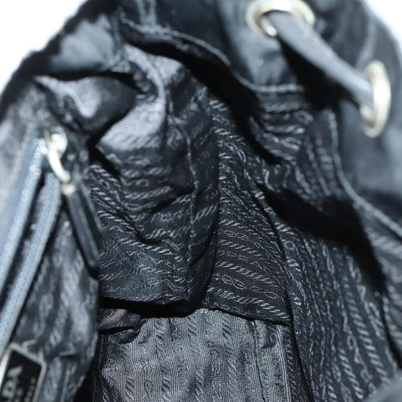 PRADA Backpack Nylon Black Silver Auth ka1167