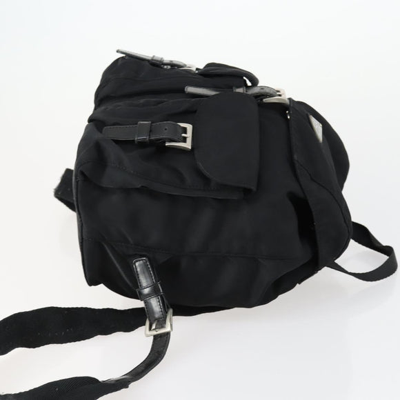 PRADA Backpack Nylon Black Silver Auth ka1167