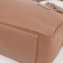 PRADA Hand Bag Leather Silver Beige Auth ka117-8