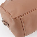 PRADA Hand Bag Leather Silver Beige Auth ka117-15