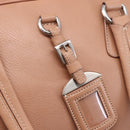 PRADA Hand Bag Leather Silver Beige Auth ka117-18