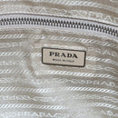 PRADA Hand Bag Leather Silver Beige Auth ka117-20