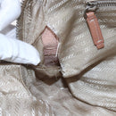 PRADA Hand Bag Leather Silver Beige Auth ka117-10