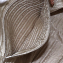 PRADA Hand Bag Leather Silver Beige Auth ka117-24