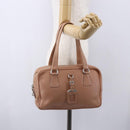 PRADA Hand Bag Leather Silver Beige Auth ka117-25