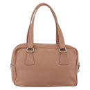PRADA Hand Bag Leather Silver Beige Auth ka117-2