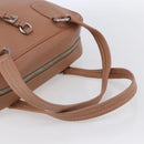 PRADA Hand Bag Leather Silver Beige Auth ka117-7