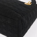 Christian Dior Lady Dior Canage Hand Bag Nylon Black Gold Auth ka1172-11