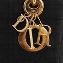 Christian Dior Lady Dior Canage Hand Bag Nylon Black Gold Auth ka1172-14