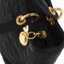 Christian Dior Lady Dior Canage Hand Bag Nylon Black Gold Auth ka1172-15
