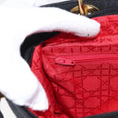 Christian Dior Lady Dior Canage Hand Bag Nylon Black Gold Auth ka1172-20