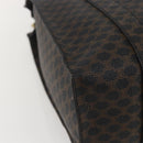 CELINE Macadam Canvas Tote Bag PVC Leather Black Gold Auth ka1178A-15