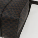 CELINE Macadam Canvas Tote Bag PVC Leather Black Gold Auth ka1178A-16
