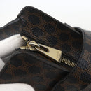 CELINE Macadam Canvas Tote Bag PVC Leather Black Gold Auth ka1178A-10