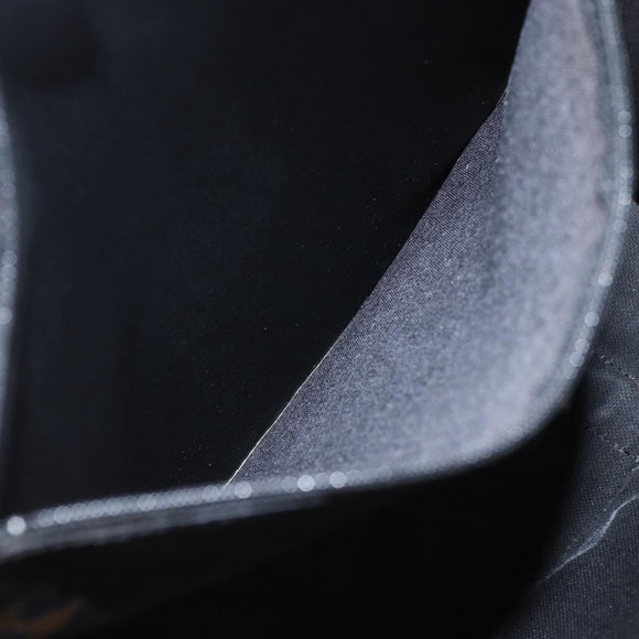 CELINE Macadam Canvas Tote Bag PVC Leather Black Gold Auth ka1178