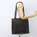 CELINE Macadam Canvas Tote Bag PVC Leather Black Gold Auth ka1178A-25