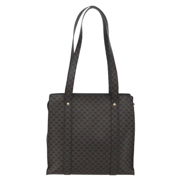 CELINE Macadam Canvas Tote Bag PVC Leather Black Gold Auth ka1178 - 0
