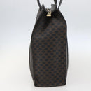 CELINE Macadam Canvas Tote Bag PVC Leather Black Gold Auth ka1178A-3