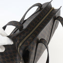 CELINE Macadam Canvas Tote Bag PVC Leather Black Gold Auth ka1178-6