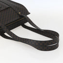 CELINE Macadam Canvas Tote Bag PVC Leather Black Gold Auth ka1178-7