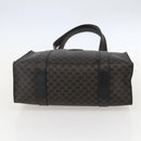 CELINE Macadam Canvas Tote Bag PVC Leather Black Gold Auth ka1178-5