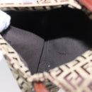 FENDI Zucchino Canvas Shoulder Bag Beige Gold Auth ka118-18