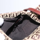 FENDI Zucchino Canvas Shoulder Bag Beige Gold Auth ka118-19