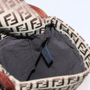 FENDI Zucchino Canvas Shoulder Bag Beige Gold Auth ka118-20