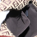 FENDI Zucchino Canvas Shoulder Bag Beige Gold Auth ka118-21