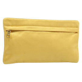 PRADA Pouch Satin Gold Auth ka1184