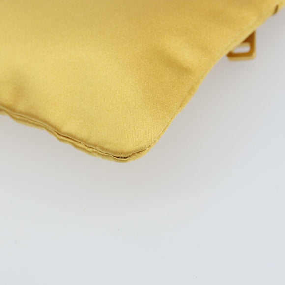 PRADA Pouch Satin Gold Auth ka1184