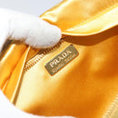 PRADA Pouch Satin Gold Auth ka1184-9