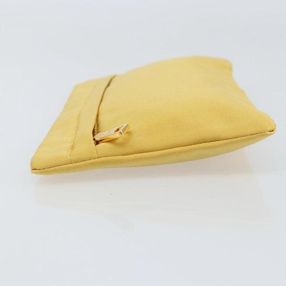 PRADA Pouch Satin Gold Auth ka1184