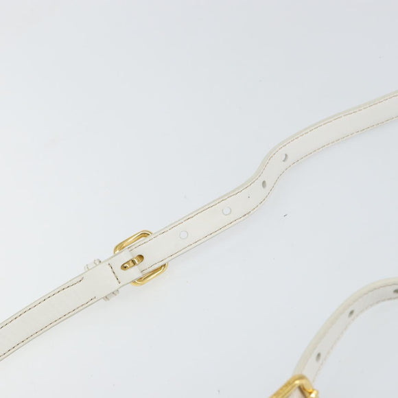 PRADA Hand Bag Nylon 2way White Gold Auth ka1185