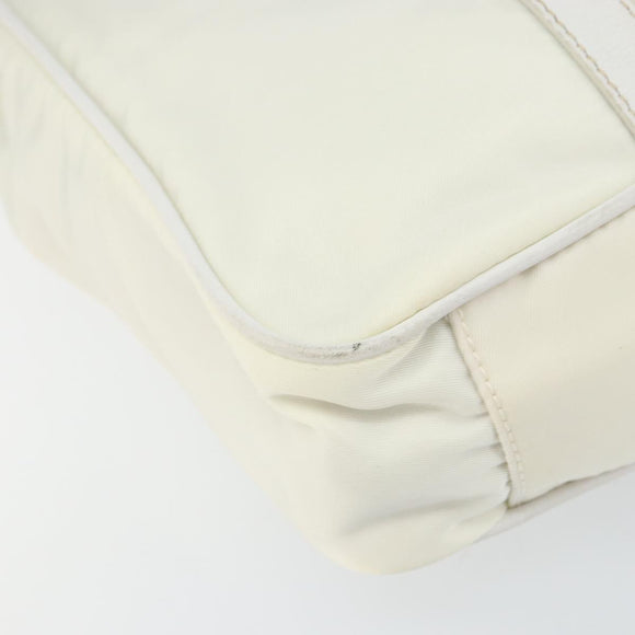 PRADA Hand Bag Nylon 2way White Gold Auth ka1185