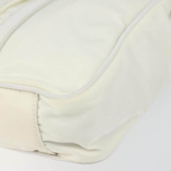 PRADA Hand Bag Nylon 2way White Gold Auth ka1185