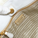 PRADA Hand Bag Nylon 2way White Gold Auth ka1185-17