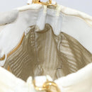 PRADA Hand Bag Nylon 2way White Gold Auth ka1185-19