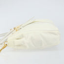 PRADA Hand Bag Nylon 2way White Gold Auth ka1185-5