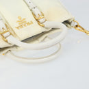 PRADA Hand Bag Nylon 2way White Gold Auth ka1185-7