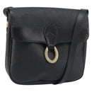 Christian Dior Trotter Canvas Shoulder Bag PVC Black Gold Auth ka1186-1