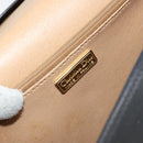 Christian Dior Trotter Canvas Shoulder Bag PVC Black Gold Auth ka1186-16