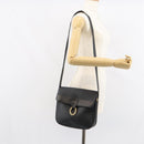 Christian Dior Trotter Canvas Shoulder Bag PVC Black Gold Auth ka1186-22