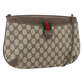 GUCCI GG Supreme Web Sherry Line Shoulder Bag PVC Beige 39 02 026 Auth ka1189