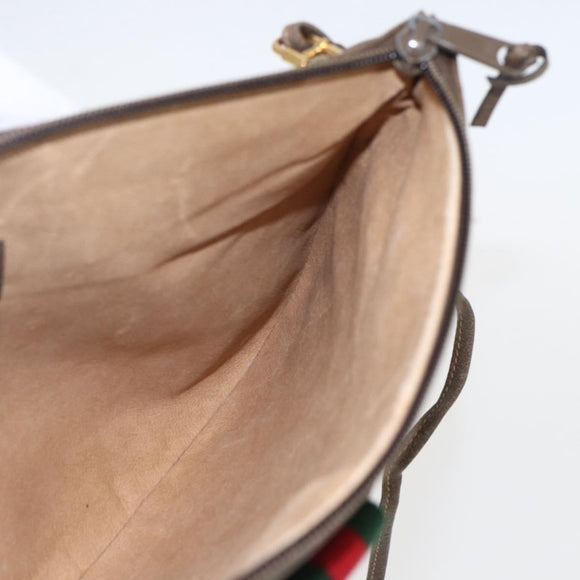GUCCI GG Supreme Web Sherry Line Shoulder Bag PVC Beige 39 02 026 Auth ka1189